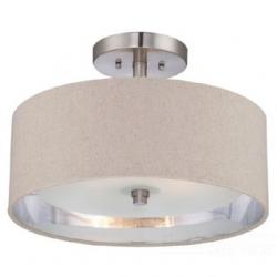 11.00IN H 15.50IN W 15.50IN L BULB QTY 2 BASE FINISH BN - BRUSHED NICKEL ITEM WEIGHT 8.50